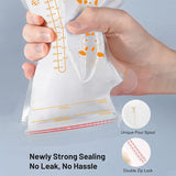 pour spout breast milk storage bag with zip lock