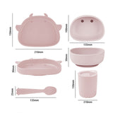 SB2007 cute calf-shape baby silicone tableware set