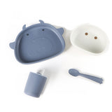 SB2007 cute calf-shape baby silicone tableware set