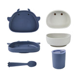 SB2007 cute calf-shape baby silicone tableware set