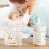 pour spout breast milk storage bag with zip lock